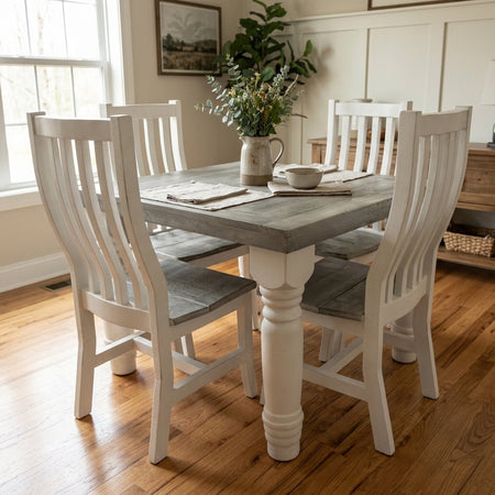 Ashgrove 5-Piece Square Dining Set - Smoked White & Grey