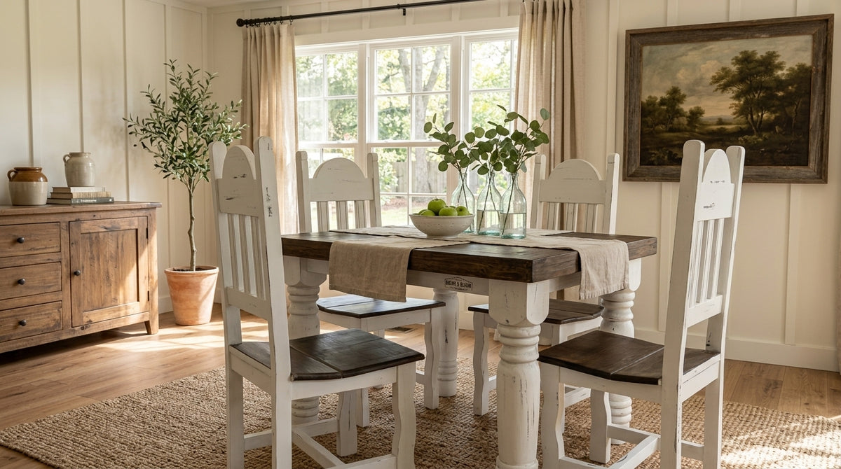 Meadowlark Square Dining Set - Two-Tone | Board & Bloom