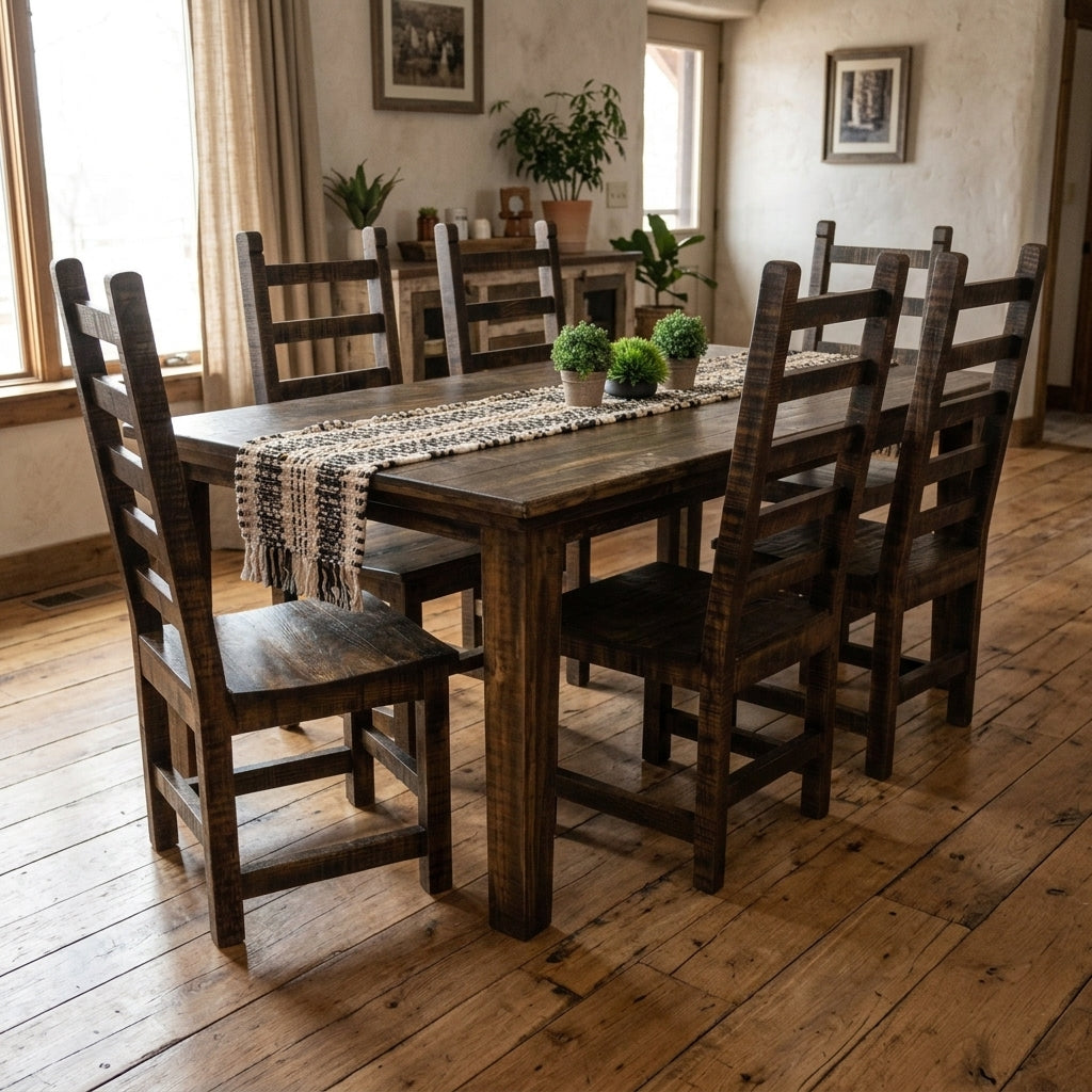 Ironbark 6 ft Dining Set - Dark Wax | Board & Bloom