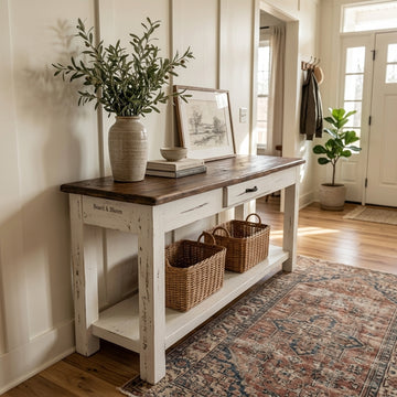 Thornfield White Distressed Sofa Table | Board & Bloom