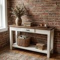 Thornfield White Distressed Sofa Table | Board & Bloom